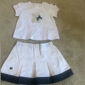 Chicoo White and blue Baby Outfit